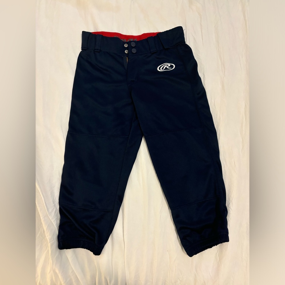 Navy blue Rawlings softball pants size youth large